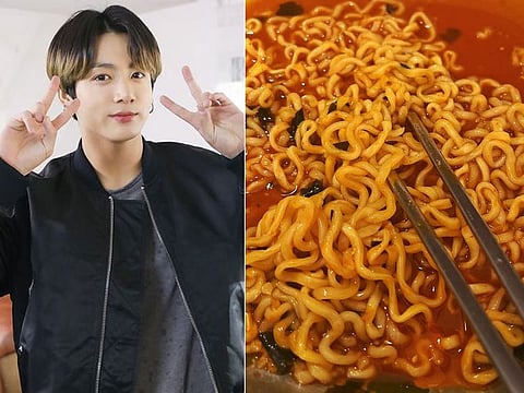 Instant ramen and toppings